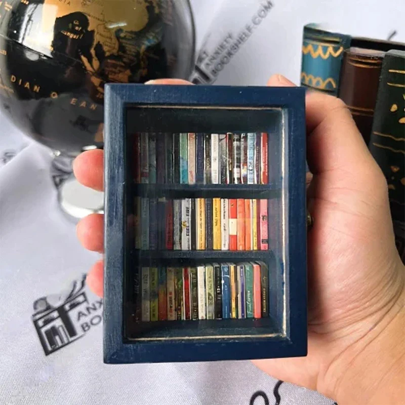 Home Office Library - Mini Bookshelf With 20pcs Mini Books