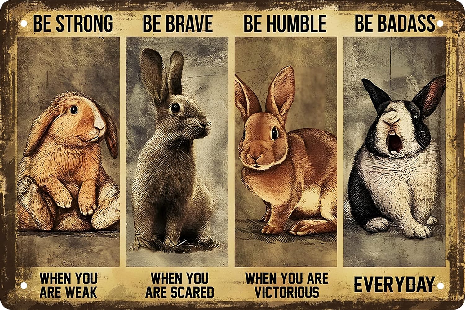 Home Office Quotes - Funny Rabbit Retro Metal Tin Pet