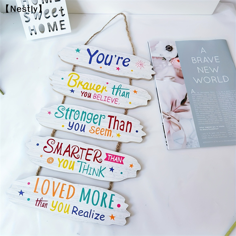 Home Office Quotes - Inspirational Hanging Plaque Sign With English