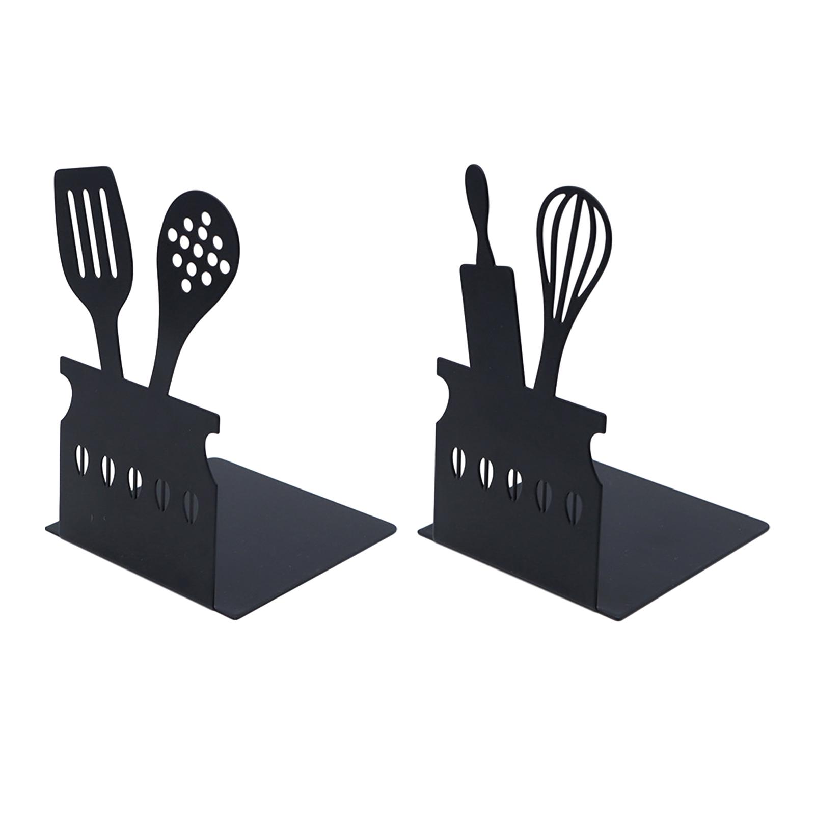 Home Office Library - Metal Bookend Anti Slip Decoration Organizer