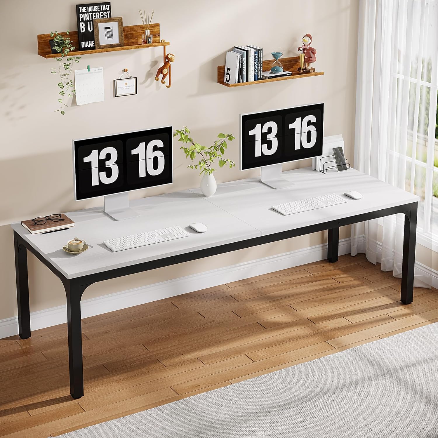 Home Office With Two Desks - Extra Long 2-Person Computer Desk, Double