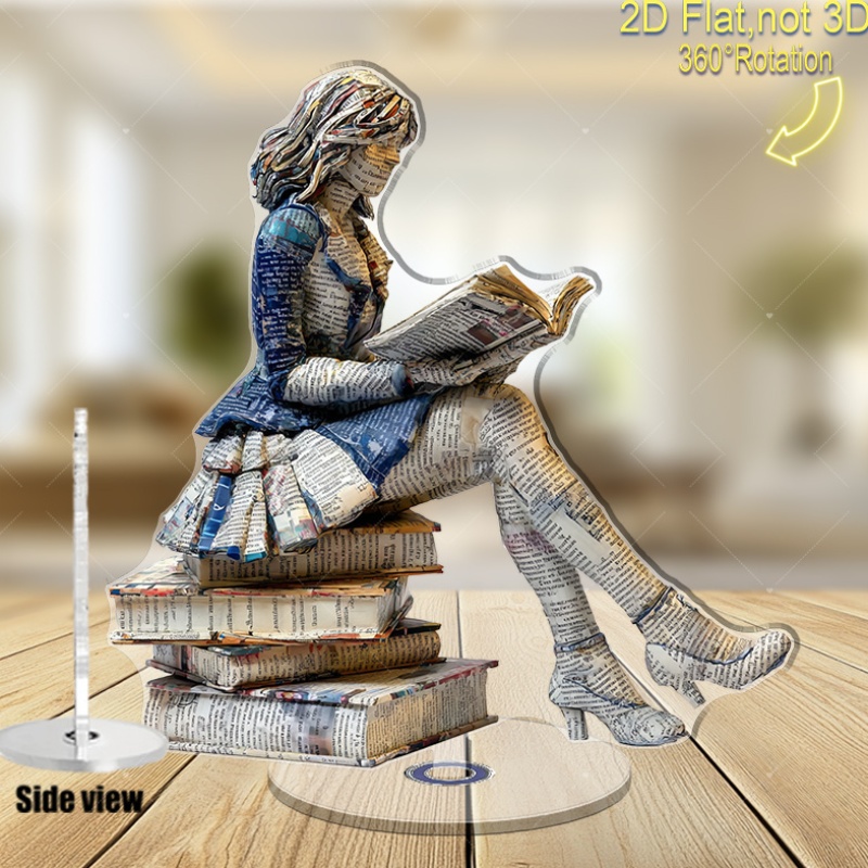 Home Office Library - A 2D flat rotating acrylic book