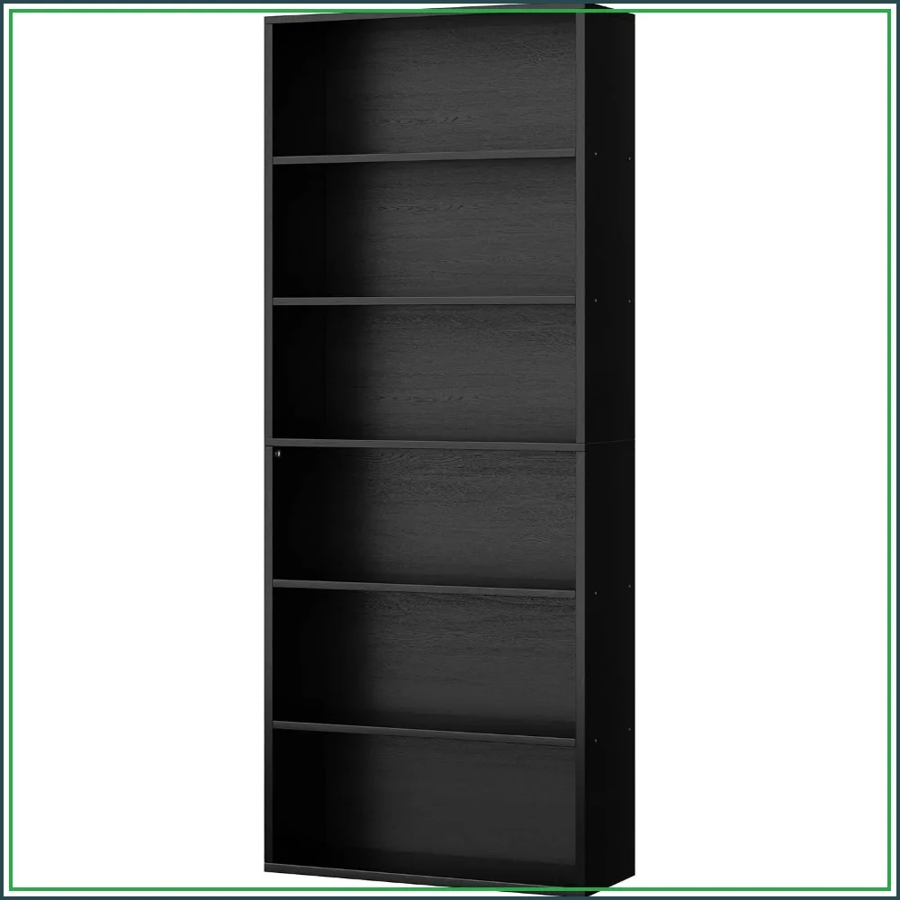 Home Office In Living Room - 6-Tier Tall Open Bookcase, 70.6