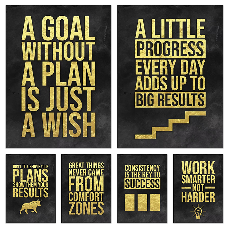 Home Office Quotes - Motivational Quotes Canvas Painting Wall Art