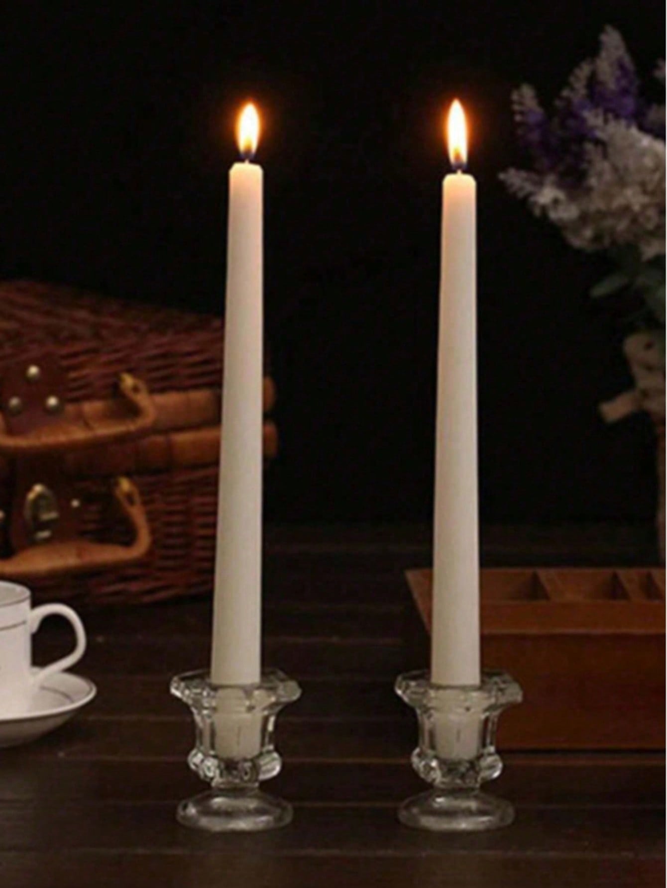 Home Office In Living Room - 1pc 2pcs 3pcs Glass Transparent Candle