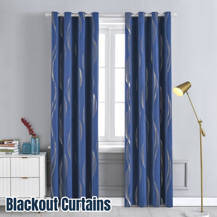 Home Office In Living Room - Black Blackout Curtains for Living Room