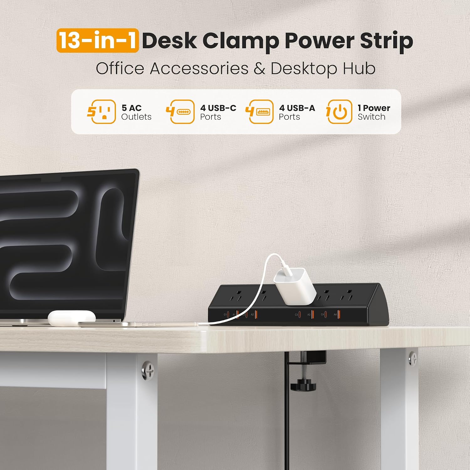 Desk Clamp Power Strip, 65W Fa – Desk Charging Station Bewertung und Preis