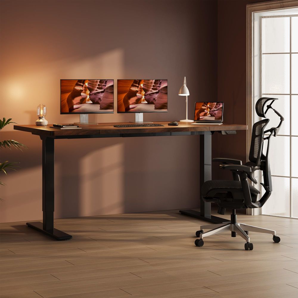 Adjustable Height Standing Des – Home Office With Two Desks Bewertung und Preis