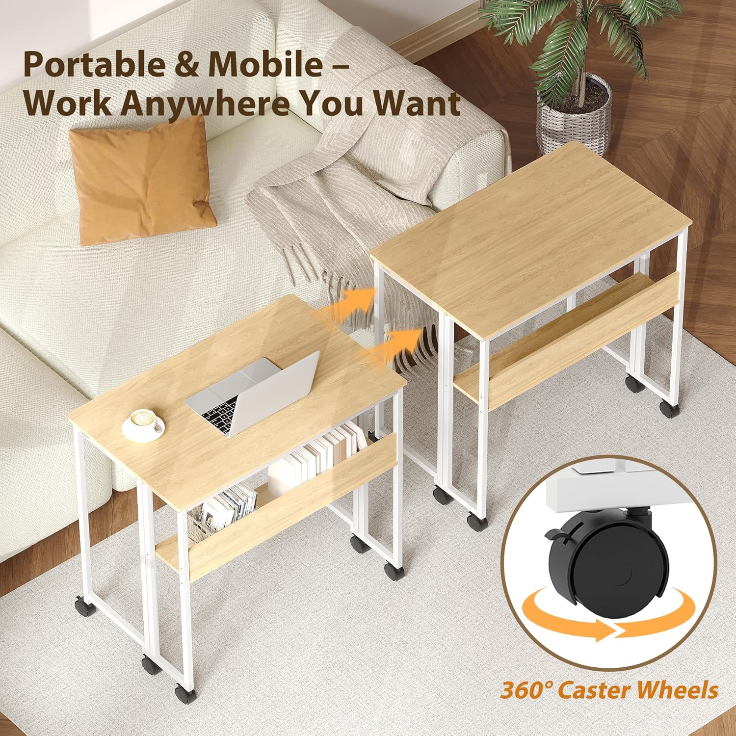 Folding Desk with Storage Shel – Home Office Work Table Bewertung und Preis