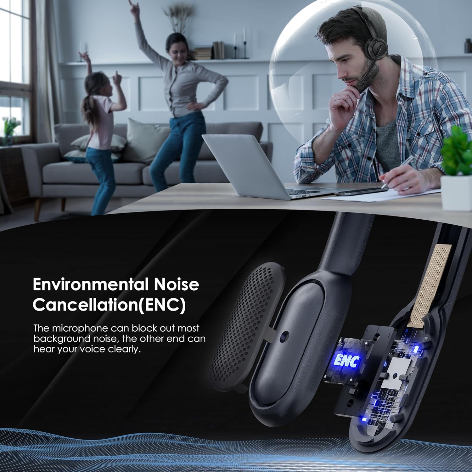 Bluetooth 5.4 ANC Headset with – Noise Canceling Headphones Bewertung und Preis
