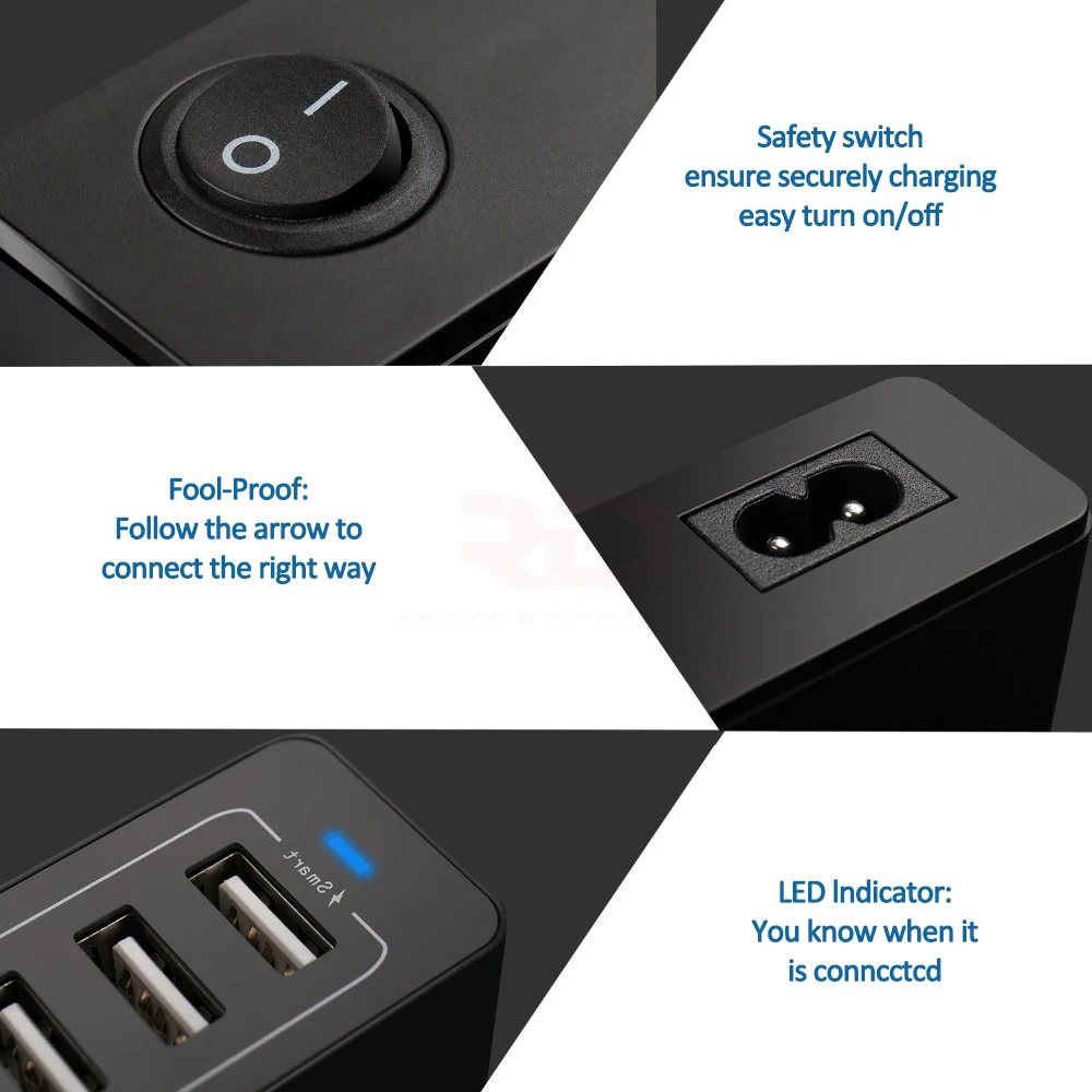 USB Charger 60W 10-port Statio – Desk Charging Station Bewertung und Preis