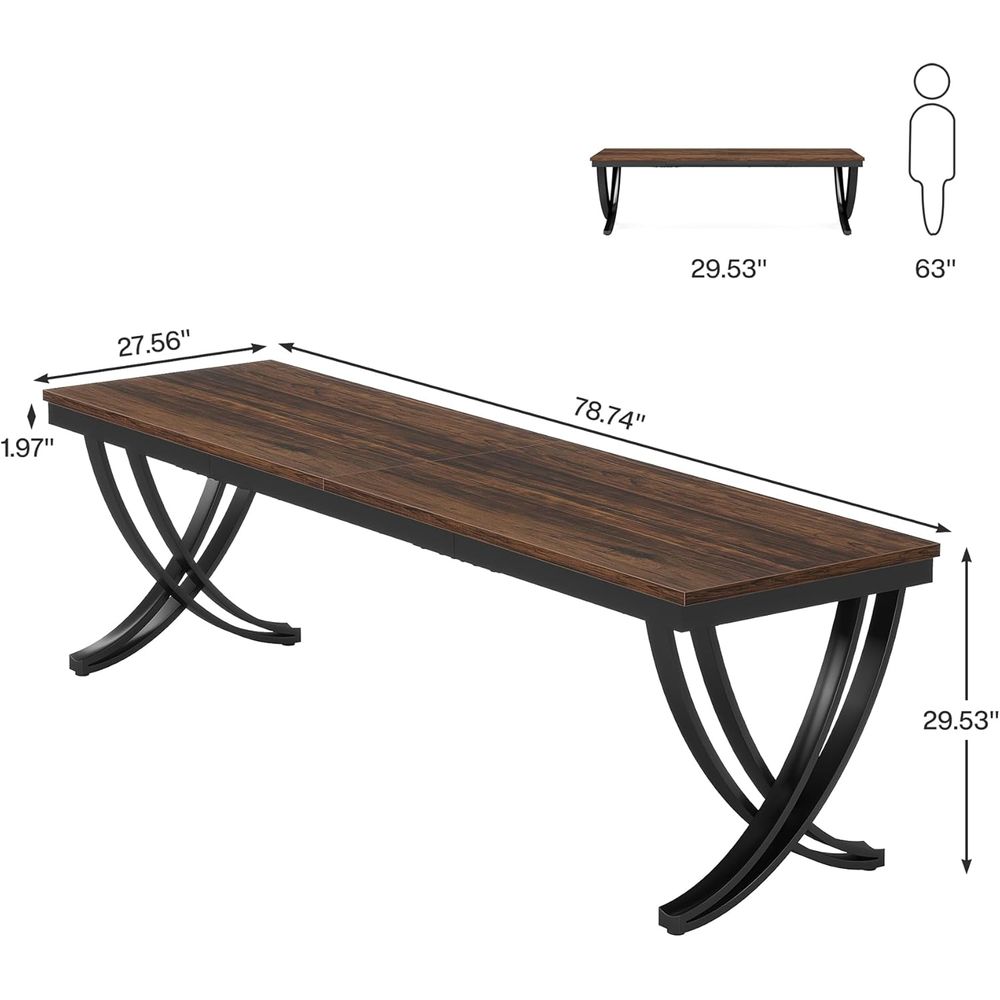 78 Inch Rustic Brown Double De – Home Office With Two Desks Bewertung und Preis