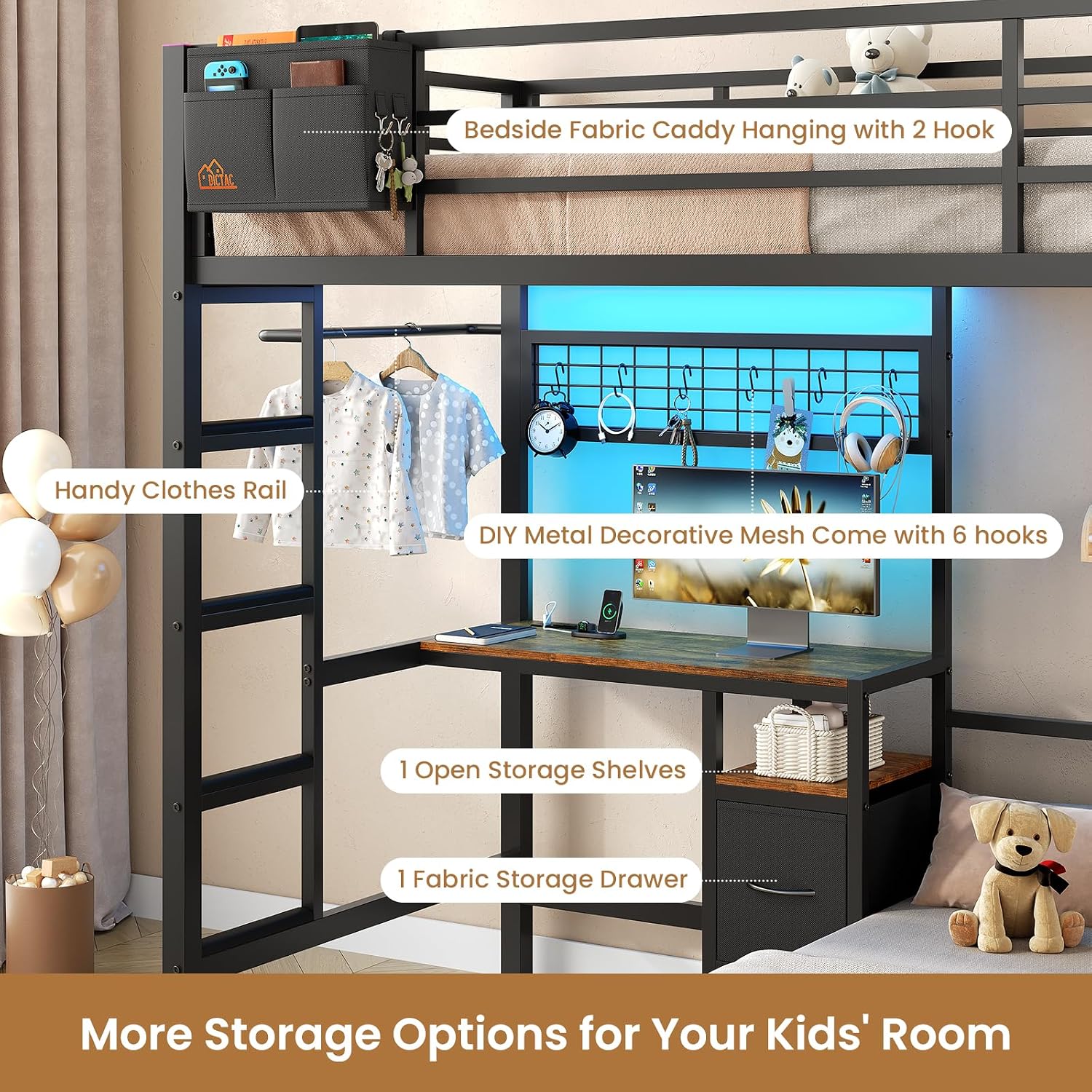 Twin Over Twin Bunk Bed with D – Desk Charging Station Bewertung und Preis
