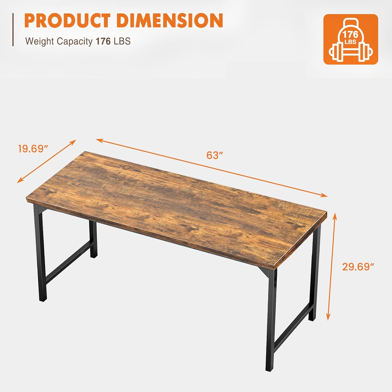63 Inch Desk for Small Spaces, – Home Office Work Table Bewertung und Preis