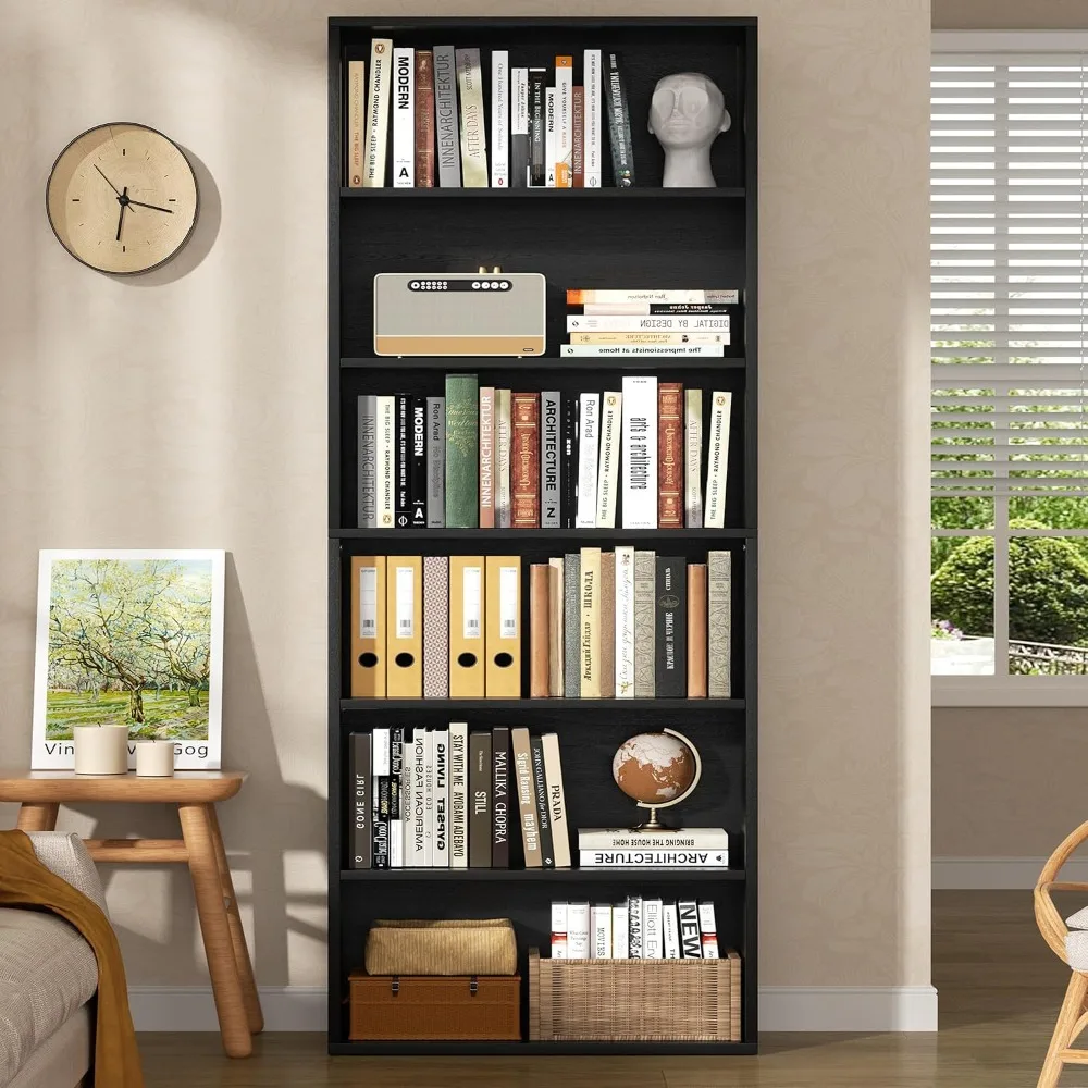 6-Tier Tall Open Bookcase, 70. – Home Office In Living Room Bewertung und Preis