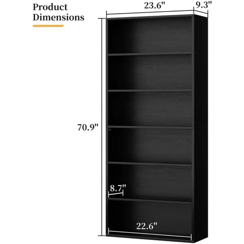 6-Tier Tall Open Bookcase, 70. – Home Office In Living Room Bewertung und Preis