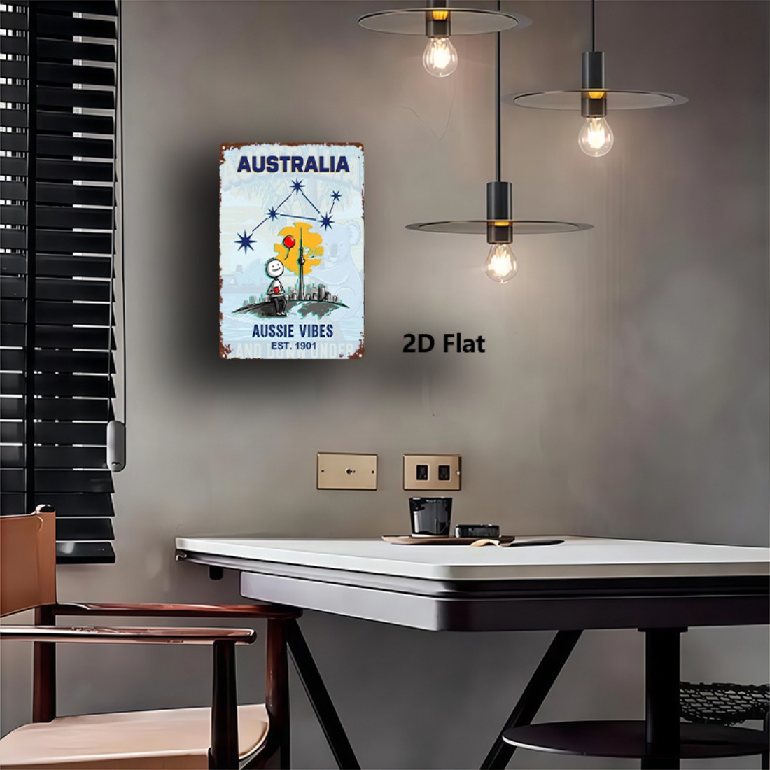 Metal Sign 2D Flat 1pc Austral – Home Office Australia Bewertung und Preis