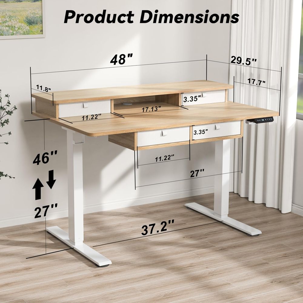 Adjustable Height Standing Des – Home Office With Two Desks Bewertung und Preis