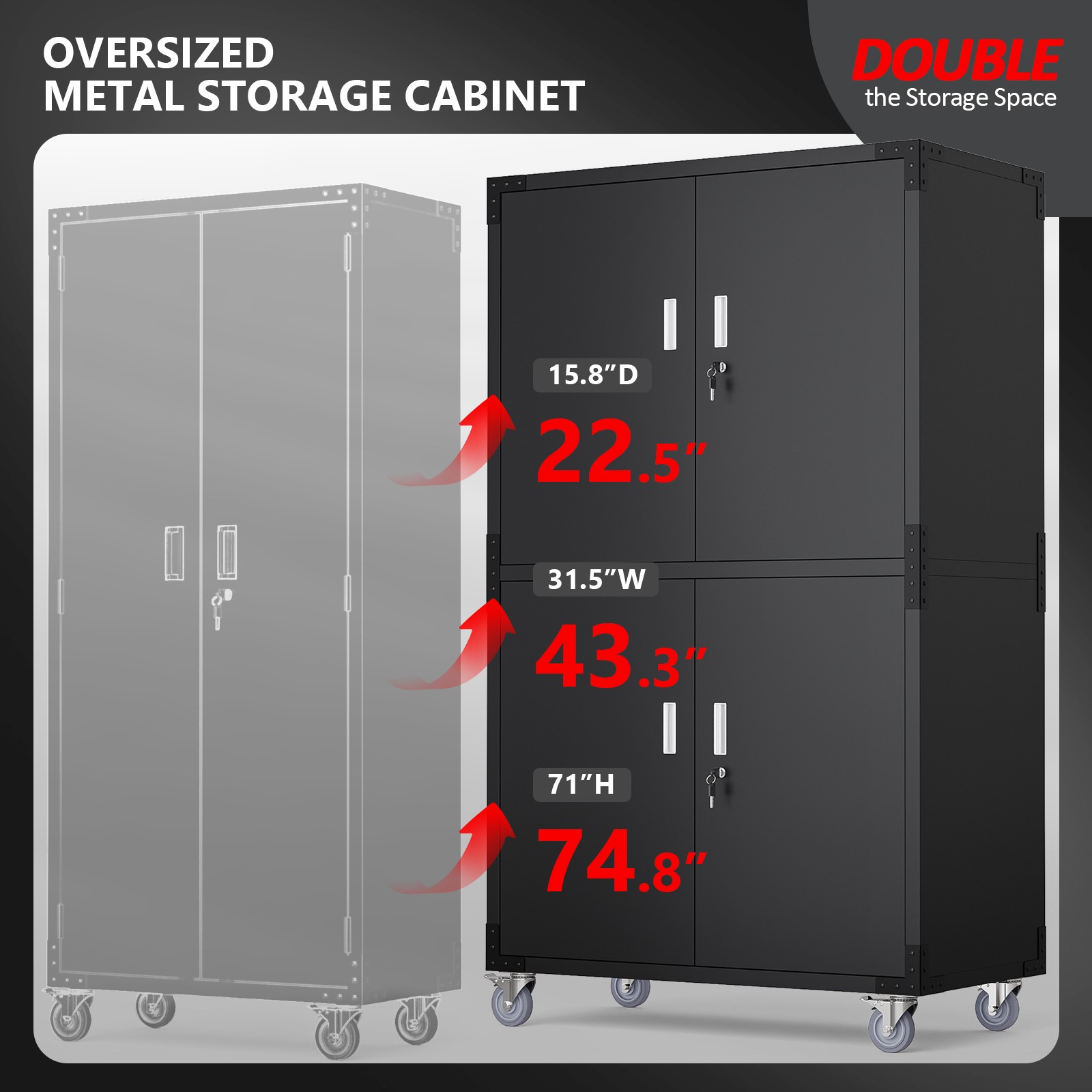 4-Door Garage Cabinet with Adj – Home Office In Living Room Bewertung und Preis