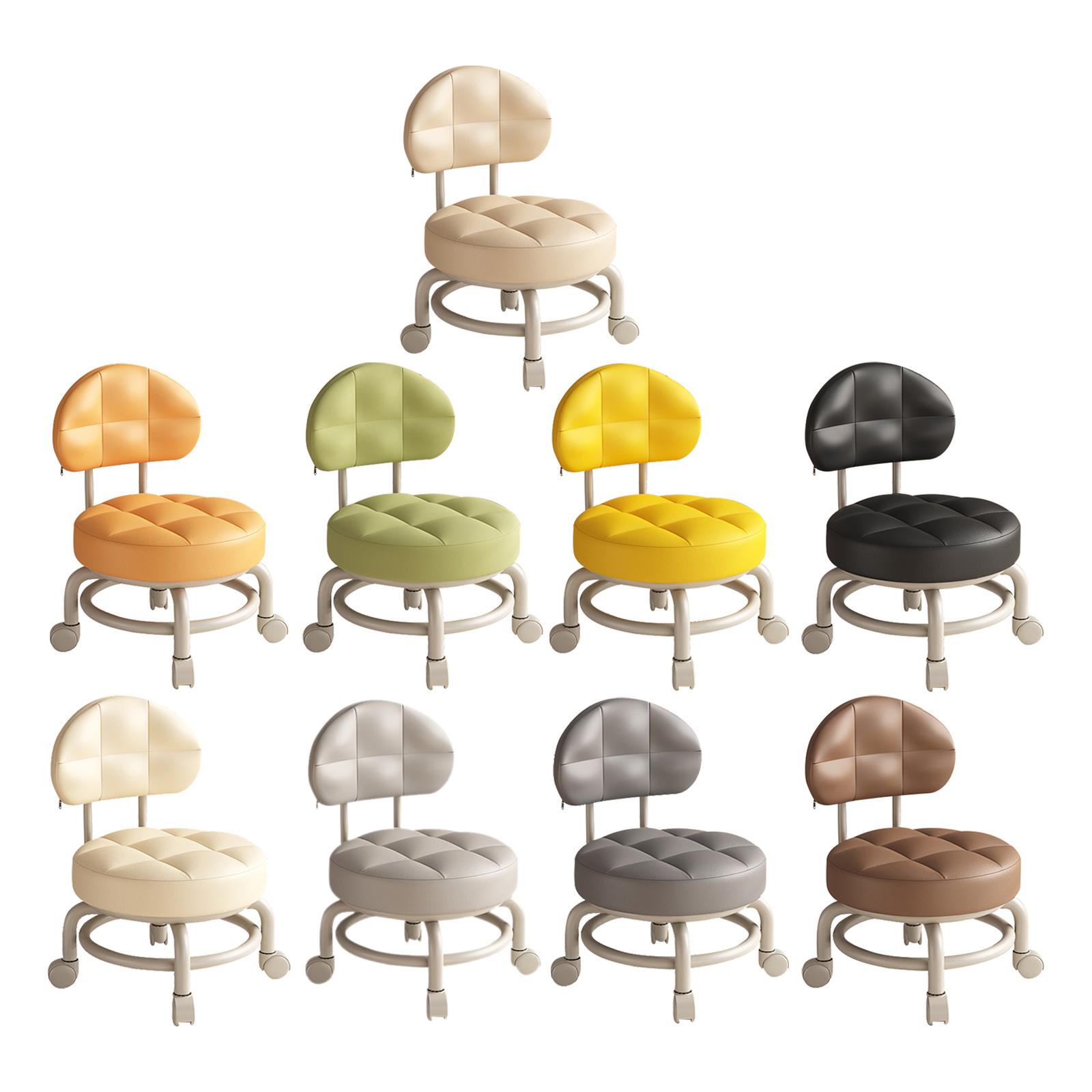 Low Round Rolling Stool PU Lea – Home Office Library Bewertung und Preis