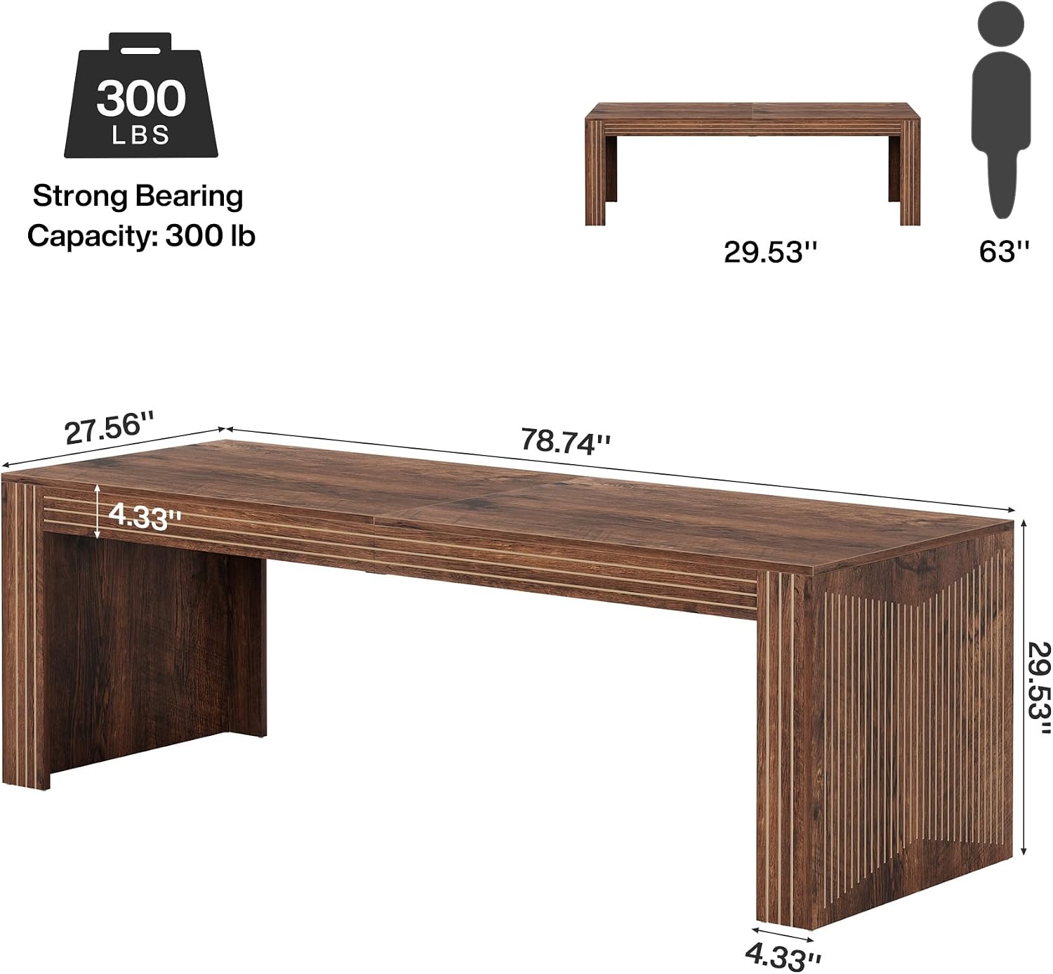 79 Inch Extra Long Two Person  – Home Office With Two Desks Bewertung und Preis