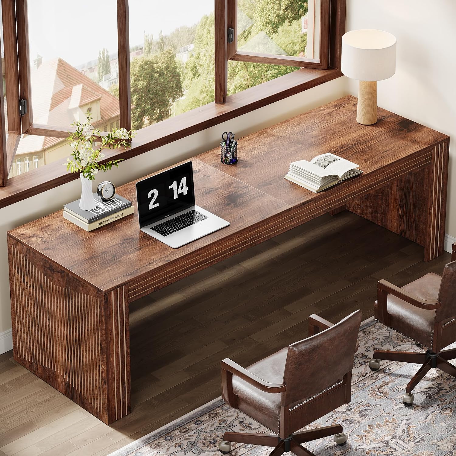 79 Inch Extra Long Two Person  – Home Office With Two Desks Bewertung und Preis