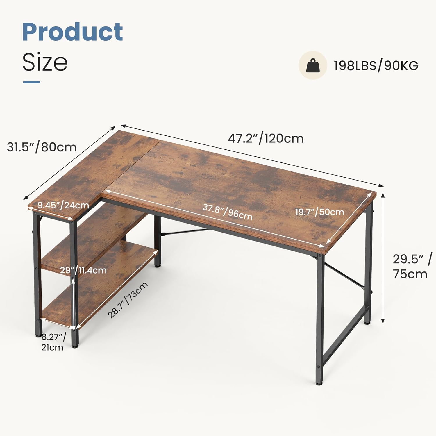 48 Inch L Shaped Gaming Desk C – Home Office Work Table Bewertung und Preis