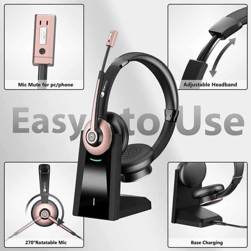 Wireless Headset with Mic, Noi – Noise Canceling Headphones Bewertung und Preis