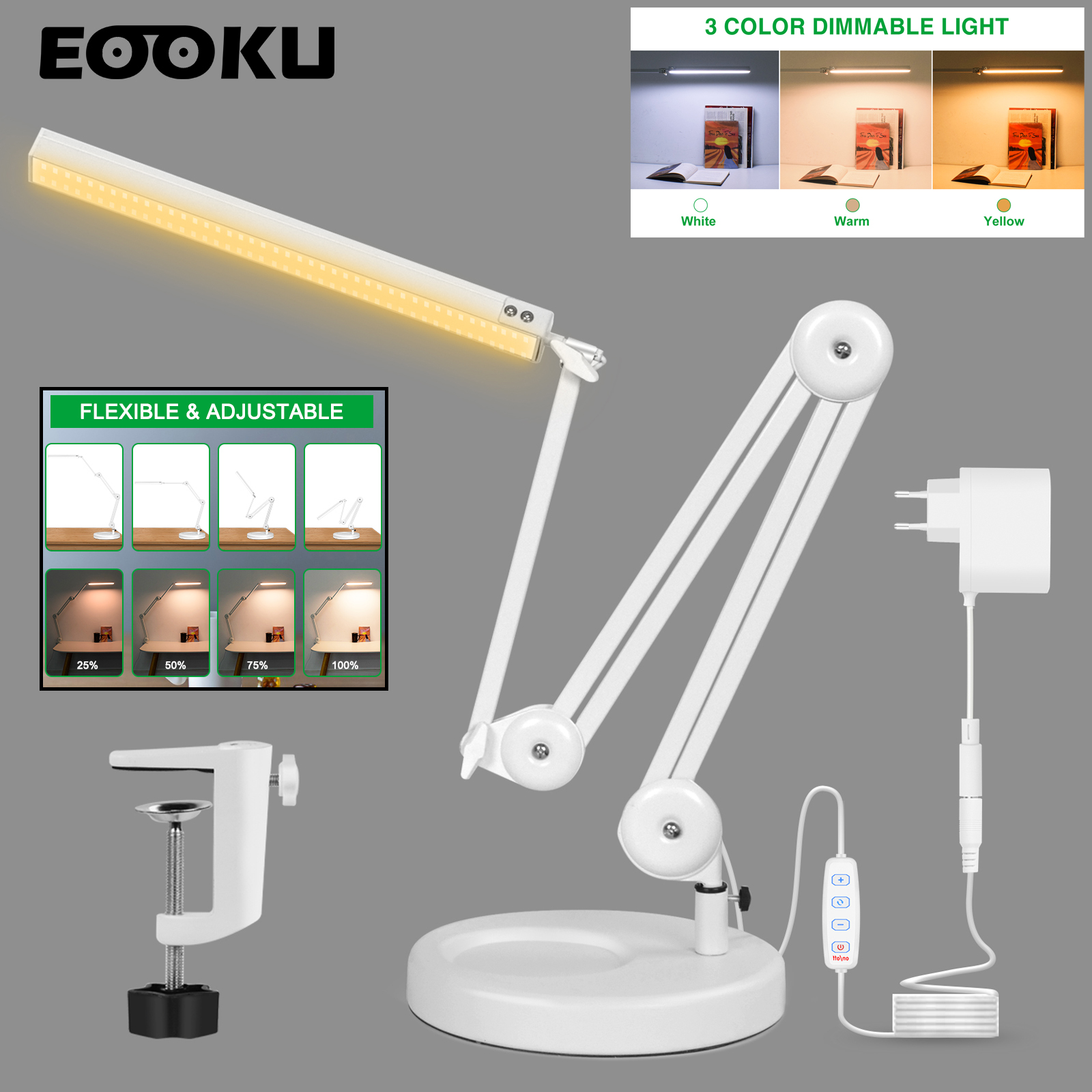 EOOKU EU/US 12V Table Lamp wit – Home Office Work Table Bewertung und Preis