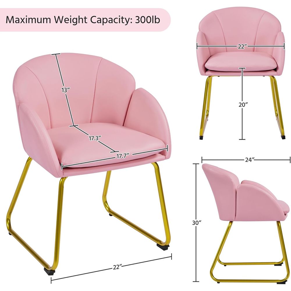 Pink PU Leather Vanity Chair w – Home Office In Living Room Bewertung und Preis