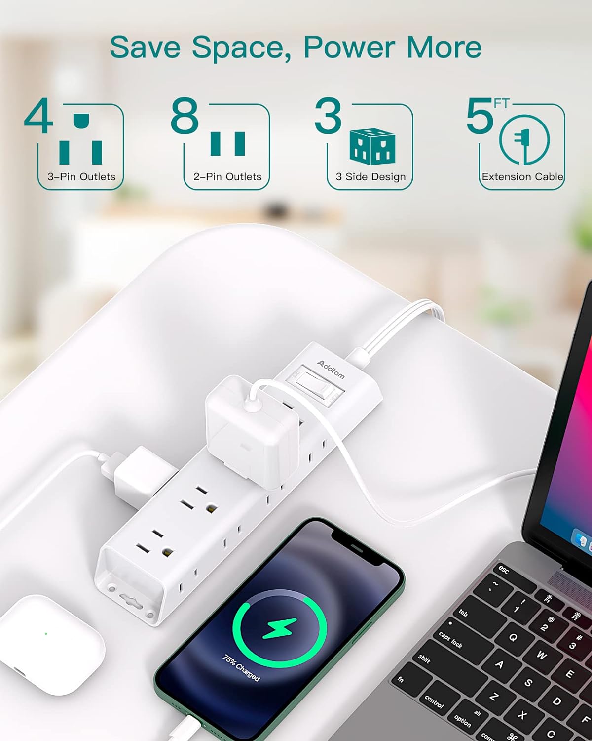 12 Outlet Flat Plug Power Stri – Desk Charging Station Bewertung und Preis