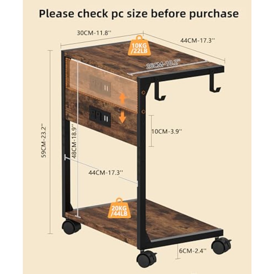2 Tier Computer Tower Stand wi – Desk Charging Station Bewertung und Preis