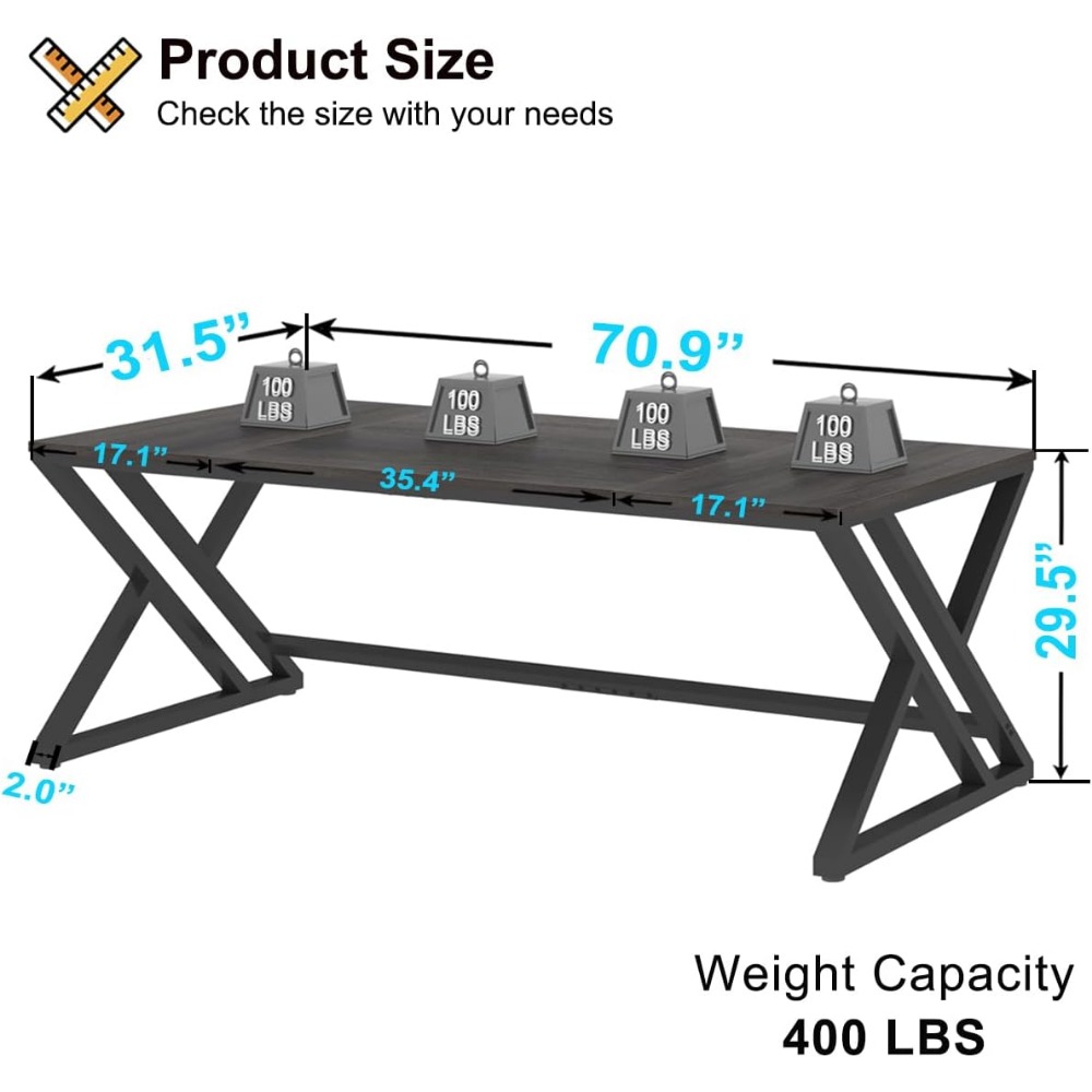 Large Rustic Computer Desk,Ind – Home Office With Two Desks Bewertung und Preis