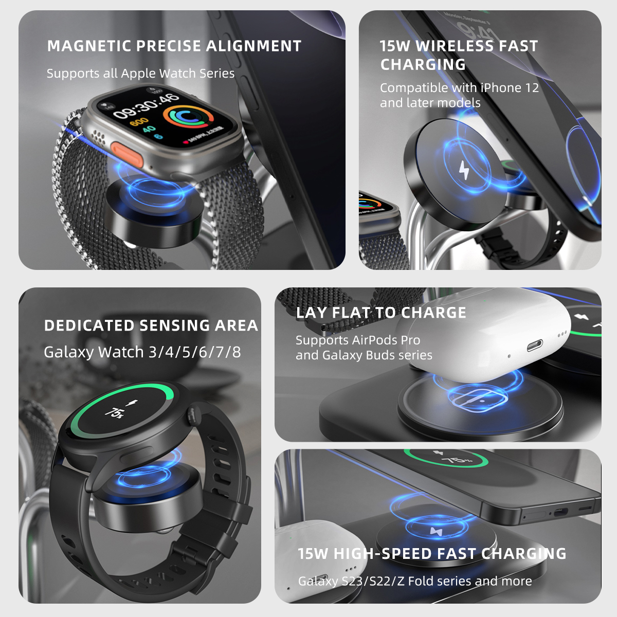 5 IN 1 Magnetic Wireless Charg – Desk Charging Station Bewertung und Preis