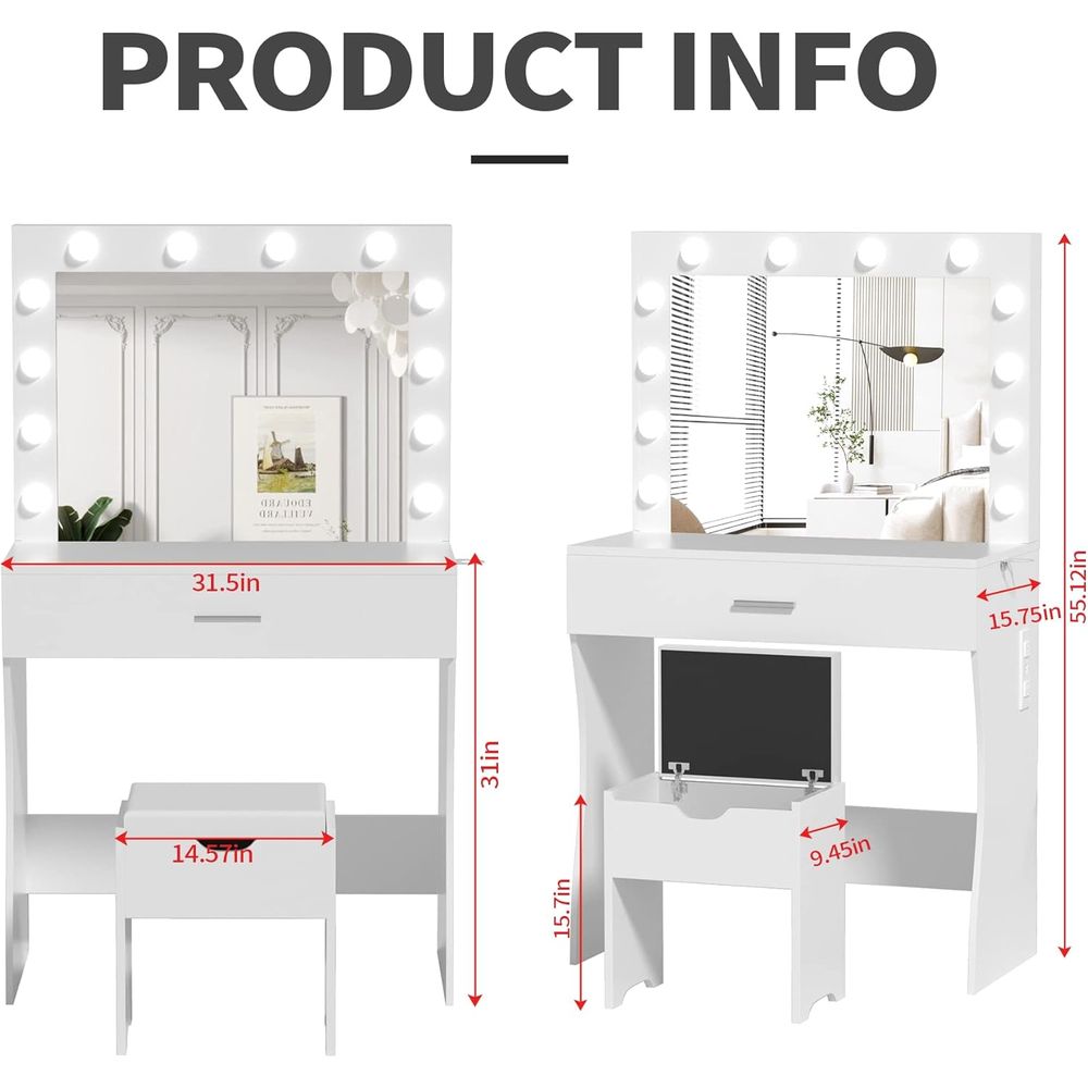 Makeup Vanity Desk with Illumi – Desk Charging Station Bewertung und Preis